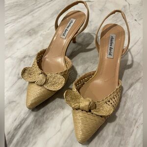 Charles David Allyson slingback raffia pump size 8 1/2 excellent condition